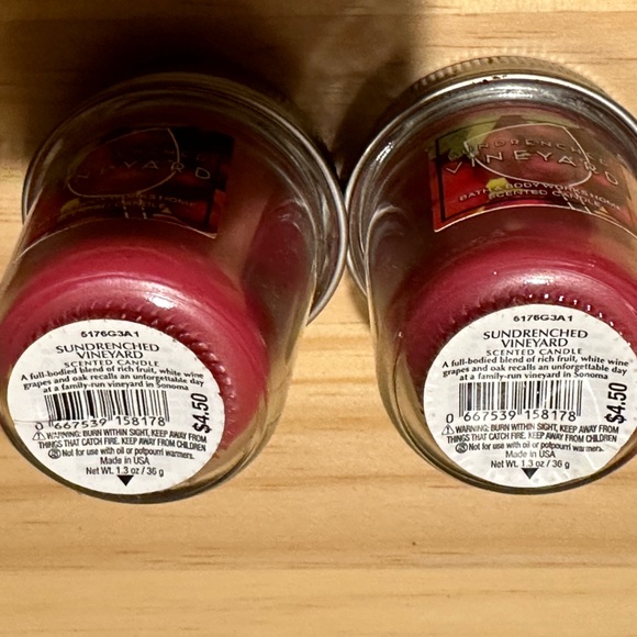 Limited edition two mini BATH AND BODY WORKS sunrenched vinyard candles - Picture 3 of 5